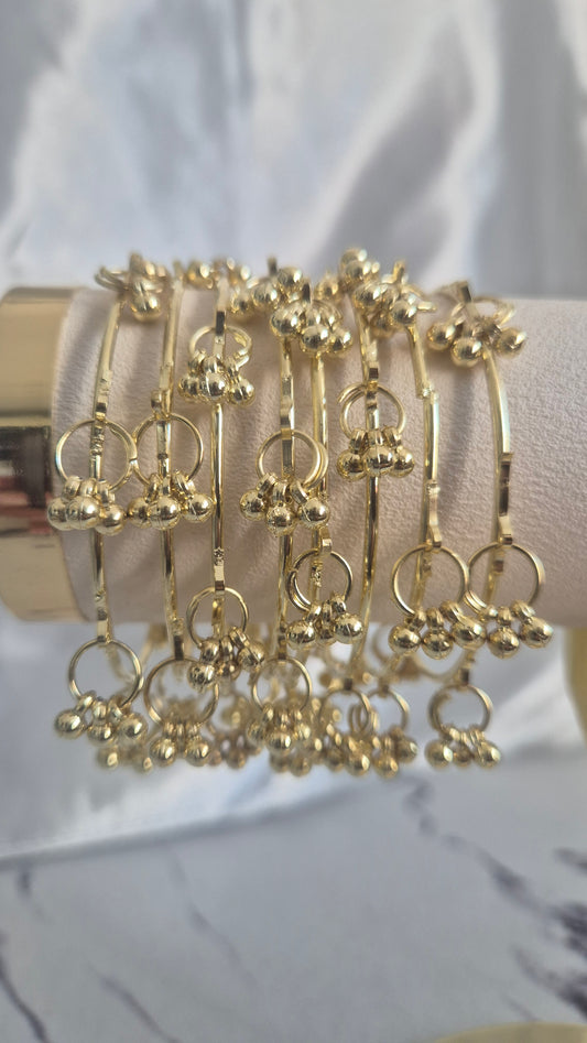 Gold Plain Kashmiri Ghungroo Bangles