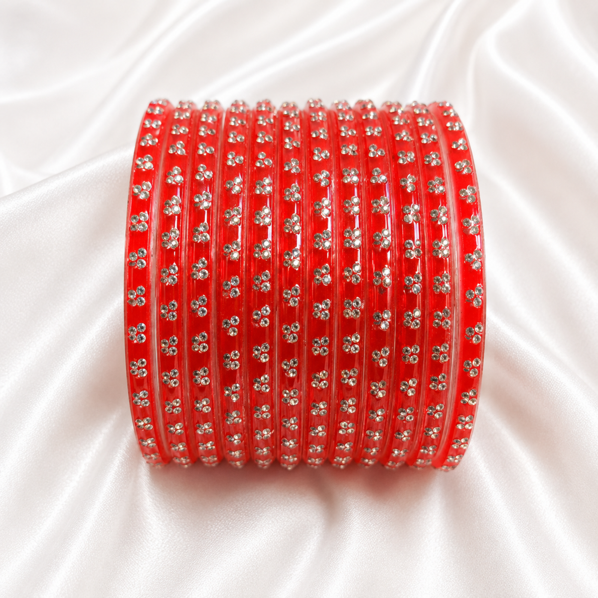 Rust Red Raindrop Glass Bangles