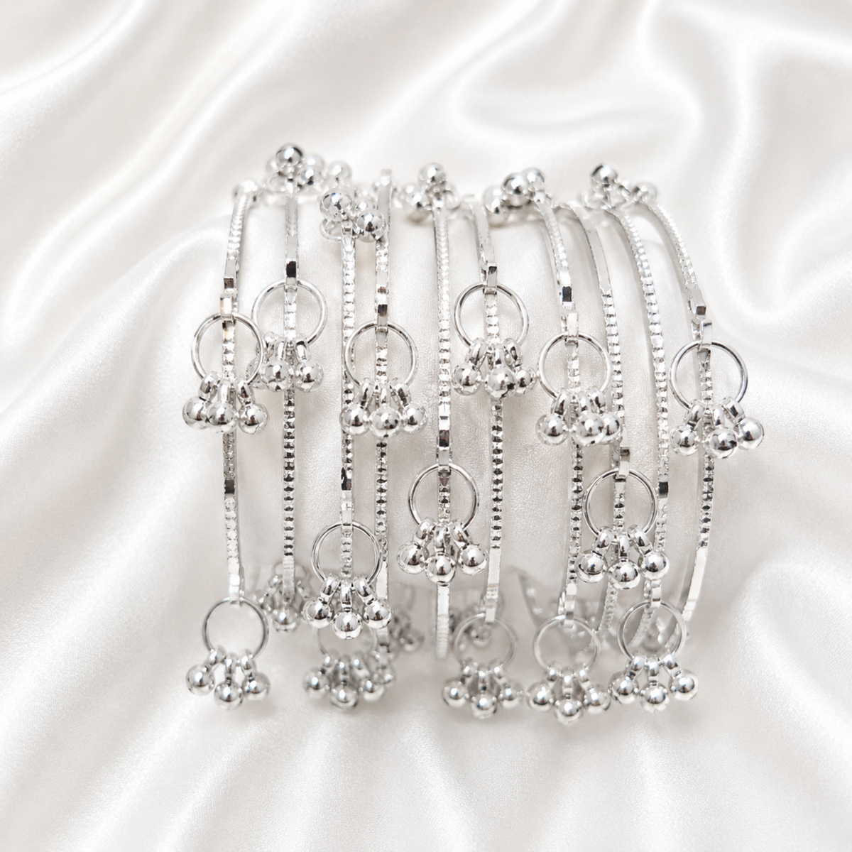 Silver Line Kashmiri Ghungroo Bangles